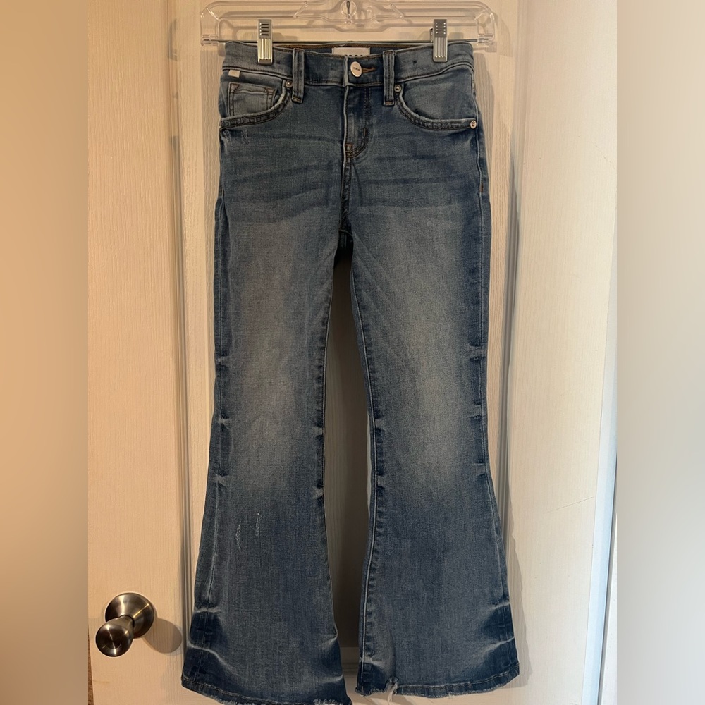 Ceros girls flare jeans distressed hem regular length size 10